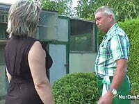 German Grandpa and Grandma fuck Hard in Garden