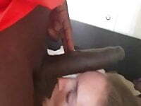 White girl loves his huge black cock